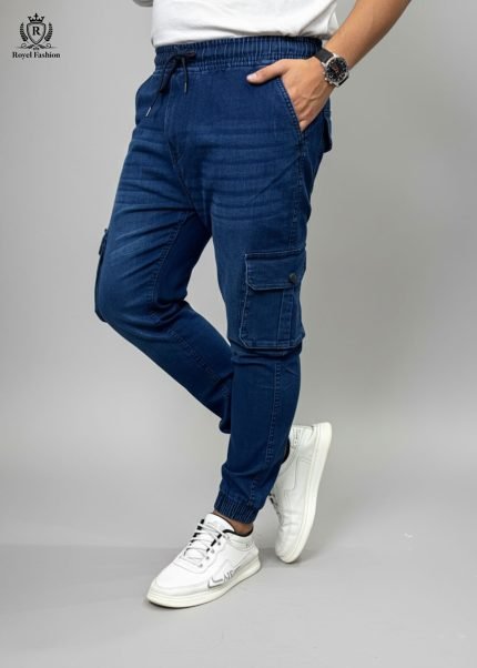 প্রিমিয়াম কোয়ালিটির এক্সপোর্ট কটন  ডেনিম স্টাইলিশ কার্গো জগার্স প্যান্ট