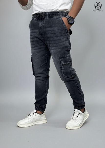 প্রিমিয়াম কোয়ালিটির এক্সপোর্ট কটন  ডেনিম স্টাইলিশ কার্গো জগার্স প্যান্ট